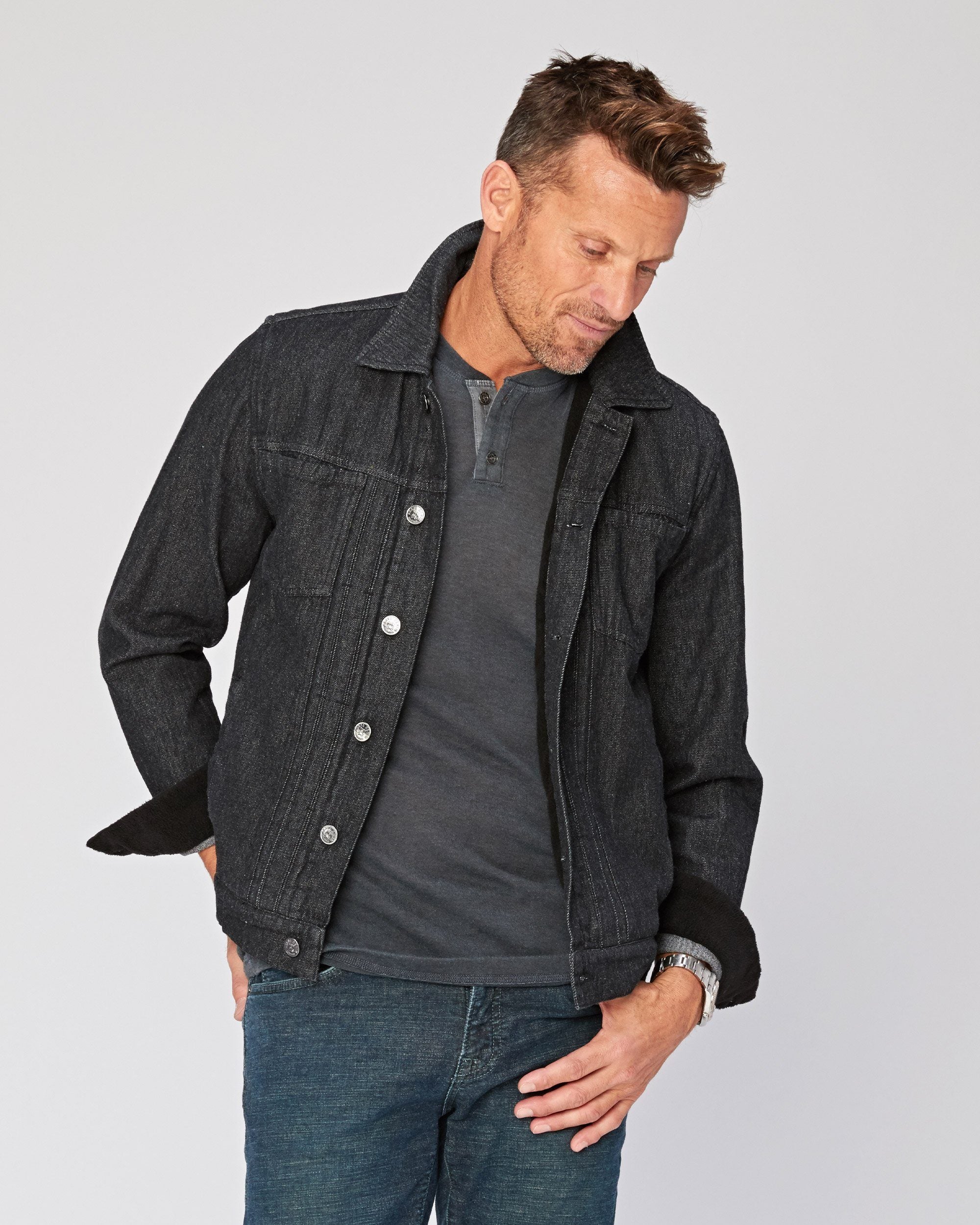Agave Denim Trail Blaze Denim Jacket in Black