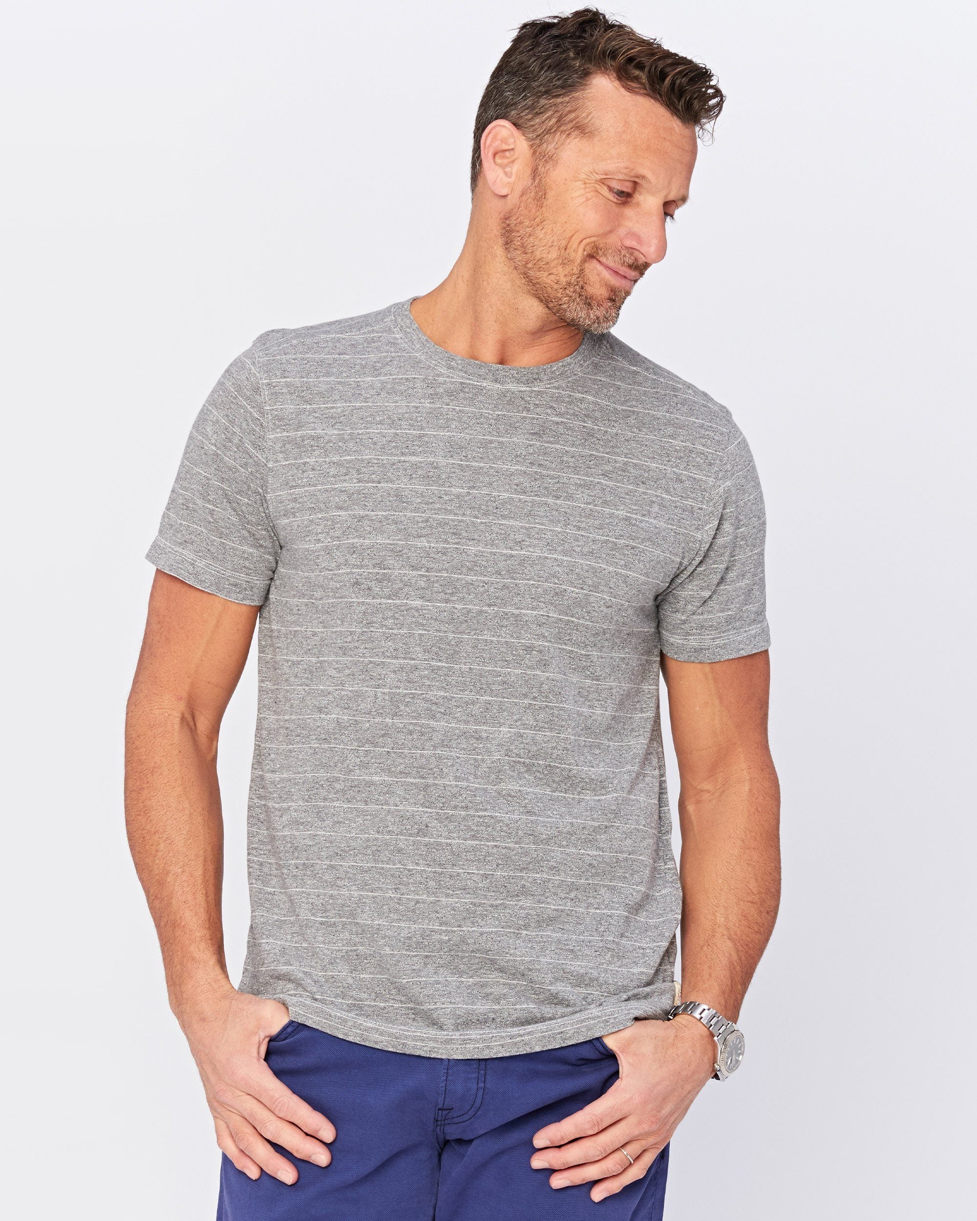 Agave Denim Pete Short Sleeve Crew in Grey