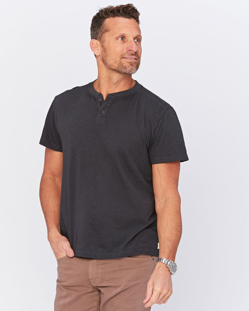 Miki Short Sleeve Henley – Agave Denim