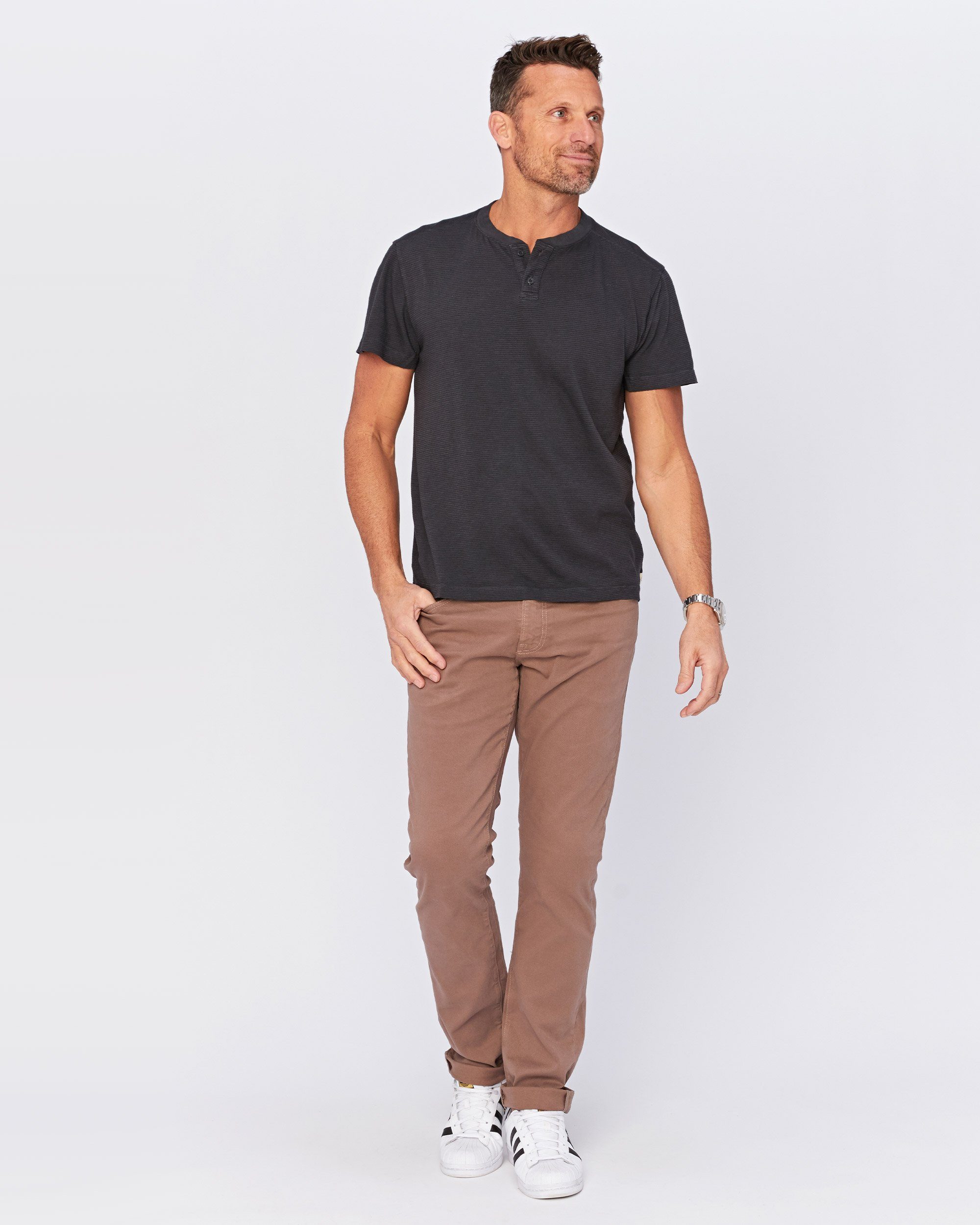 Miki Short Sleeve Henley – Agave Denim