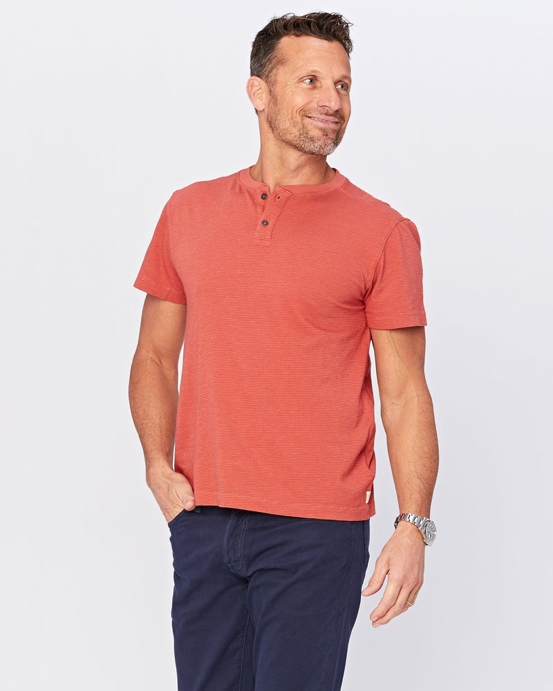 Miki Short Sleeve Henley – Agave Denim