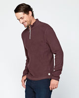 Wave Train Flat Back Seersucker 1/4 Zip Mock