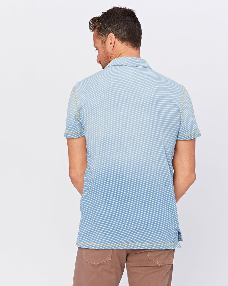 Kirra Indigo Stripe Slub Jersey Polo