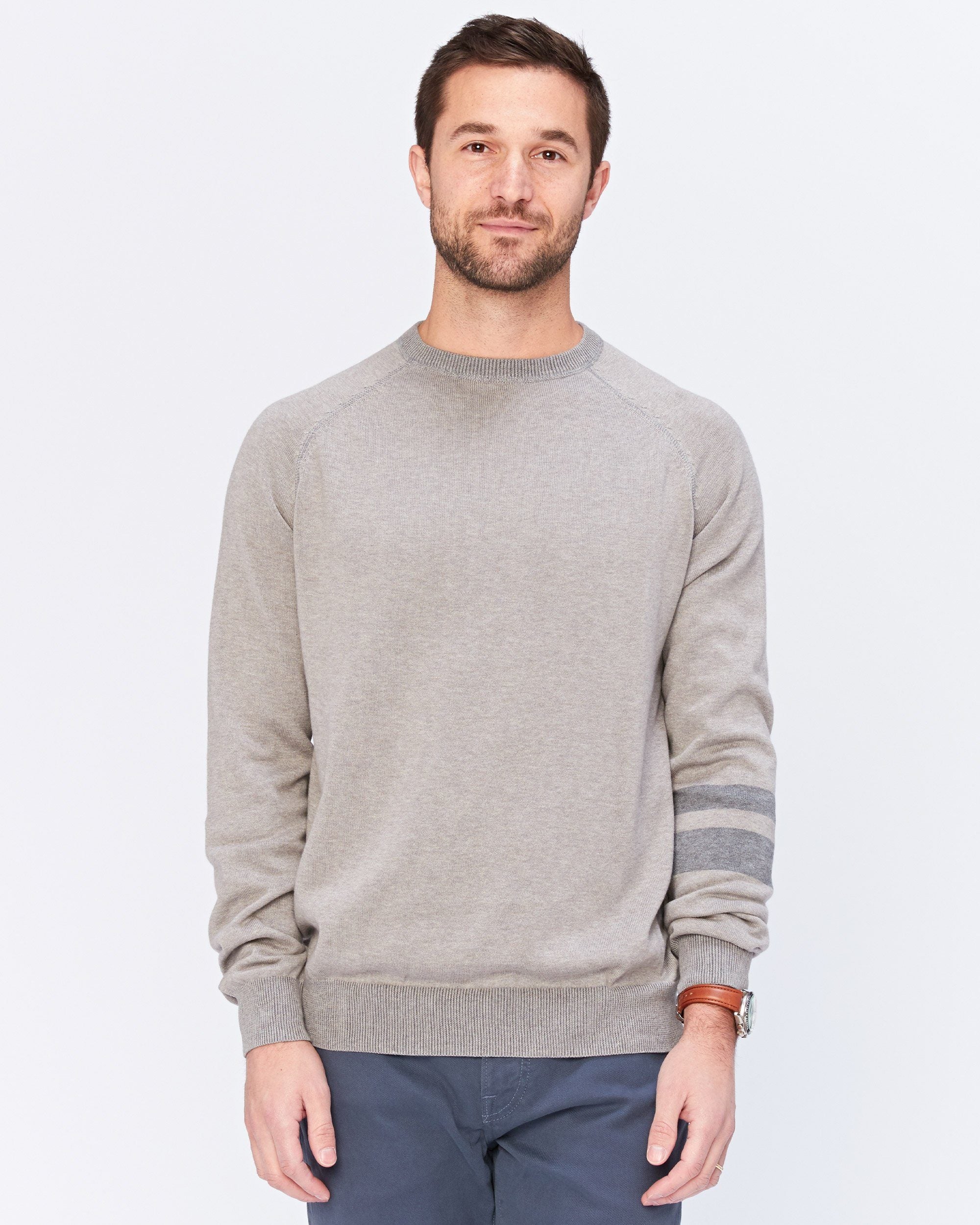 Agave Denim Folsom Long Sleeve Crew Sweater in Cream