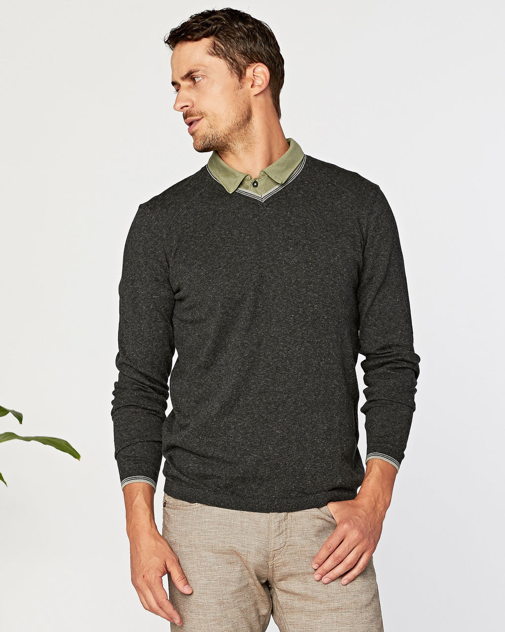 Agave Denim Supima Long Sleeve V-Neck Top