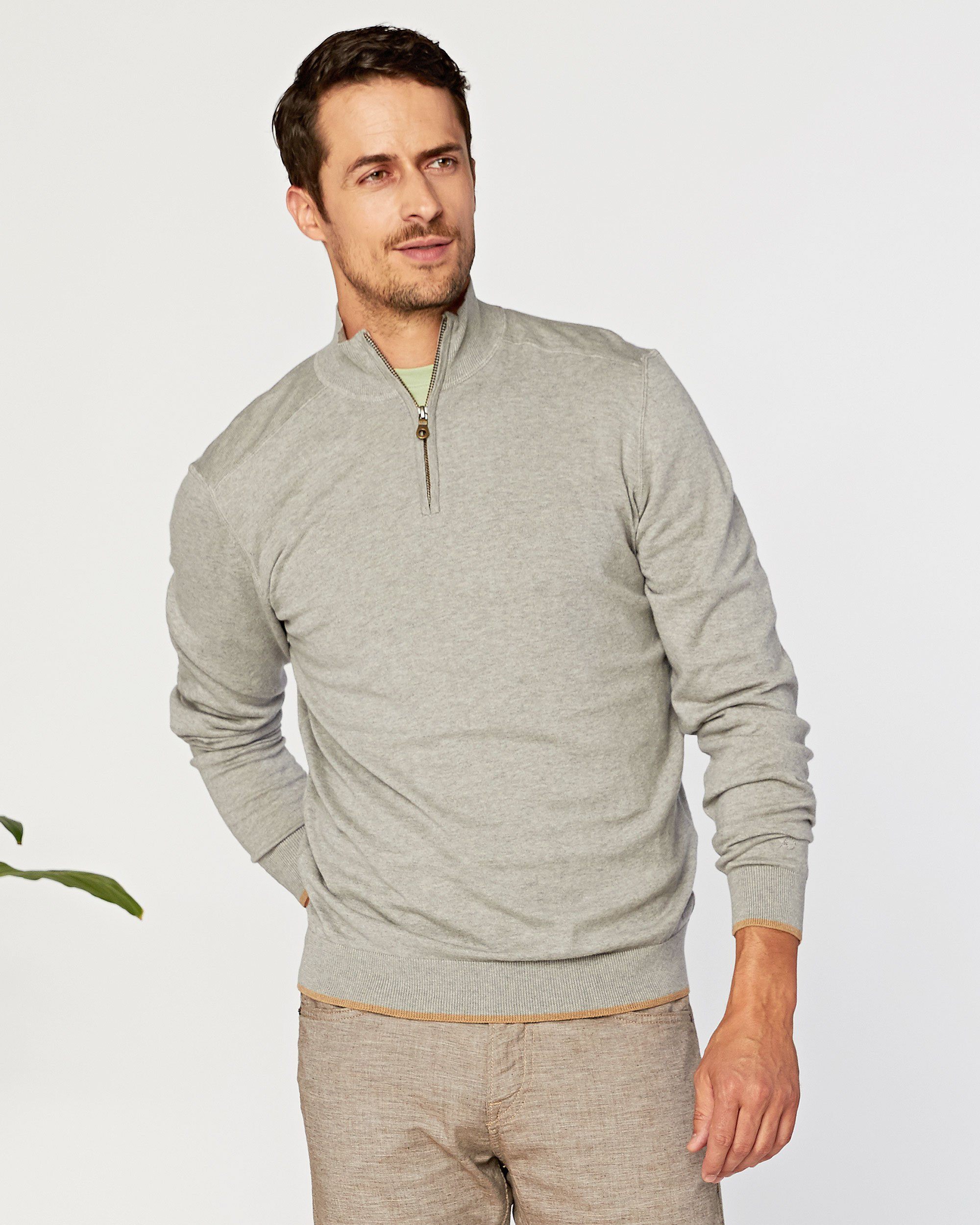 Agave Denim Latitude Supima 1/4 Zip in Green
